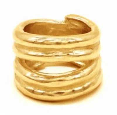 Sylvia Benson Women's Entwine V2 Ring In Yellow Gold