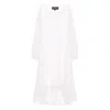 Sylvia Piechulla Women's Aphrodite White Holiday Resort Midi Dress- Inclusive Plus Size In White