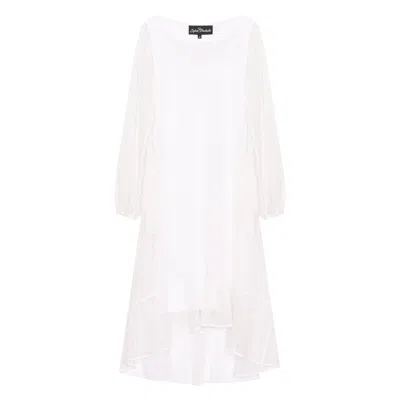 Sylvia Piechulla Women's Aphrodite White Holiday Resort Midi Dress- Inclusive Plus Size