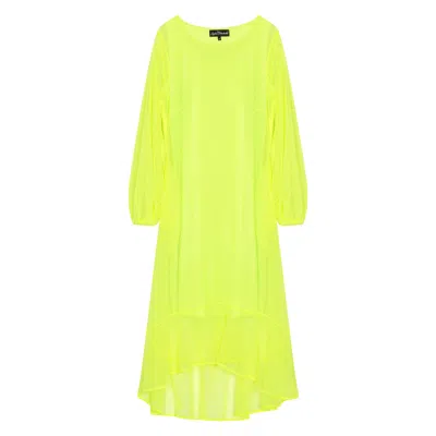 Sylvia Piechulla Women's Yellow / Orange Aphrodite Neon Lime Holiday Resort Midi Dress - Inclusive Plus Size In Yellow/orange