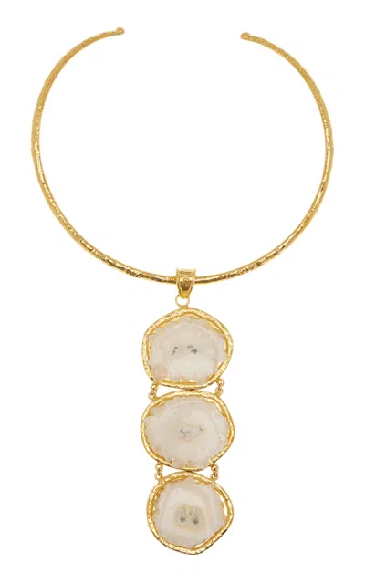 Sylvia Toledano 18k Gold Plated Agate Necklace
