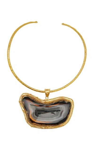 Sylvia Toledano 18k Gold Plated Agate Necklace