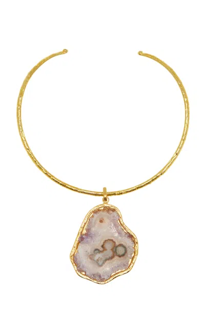 Sylvia Toledano 18k Gold Plated Amethyst Necklace