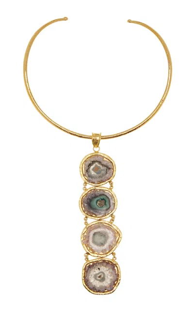Sylvia Toledano 18k Gold Plated Amethyst Necklace
