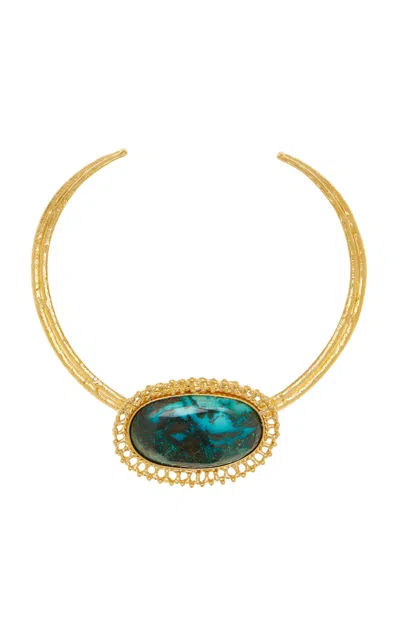 Sylvia Toledano 18k Gold Plated Chrysocolla Necklace