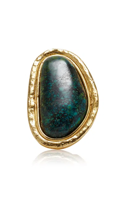 Sylvia Toledano 18k Gold Plated Chrysocolla Ring