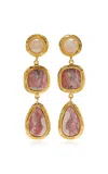 Sylvia Toledano 18k Gold Plated Moonstone; Rhodochrosite Earrings