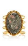 Sylvia Toledano 18k Gold Plated Ocean Jasper Cuff Bracelet In Gold