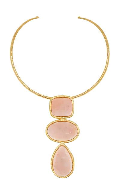 Sylvia Toledano 18k Gold Plated Pink Opal Necklace