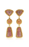 Sylvia Toledano 18k Gold Plated Pink Quartz; Rhodochrosite Earrings