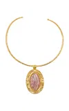 Sylvia Toledano 18k Gold Plated Rhodochrosite Necklace