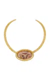 Sylvia Toledano 18k Gold Plated Rhodochrosite Necklace