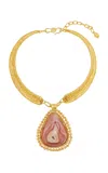 Sylvia Toledano 18k Gold Plated Rhodochrosite Necklace