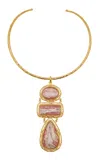 Sylvia Toledano 18k Gold Plated Rhodochrosite Necklace