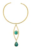 Sylvia Toledano 18k Gold Plated Turquoise And Chrysocolla Necklace In Gold