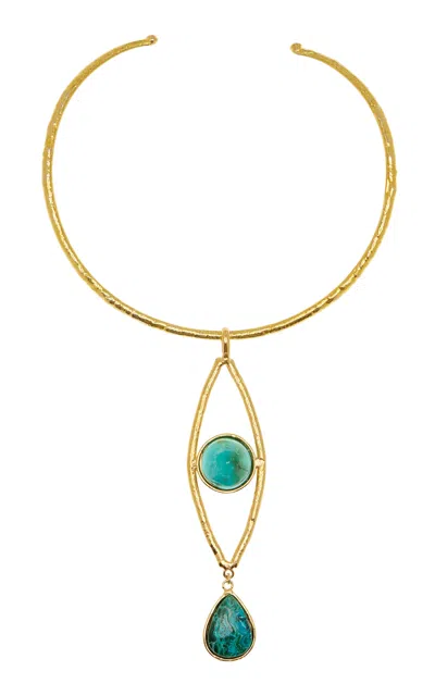 Sylvia Toledano 18k Gold Plated Turquoise And Chrysocolla Necklace