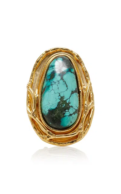 Sylvia Toledano 18k Gold Plated Turquoise Ring