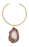 Sylvia Toledano 18k Yellow Gold Plated One-of-a-kind Amethyst Collar Necklace In Purple