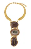 Sylvia Toledano 18k Yellow Gold Plated One-of-a-kind Amethyst Necklace In Purple