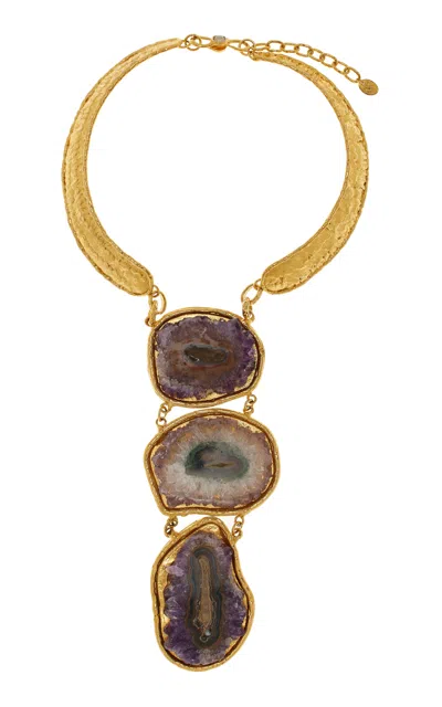 Sylvia Toledano 18k Yellow Gold Plated One-of-a-kind Amethyst Necklace In Purple