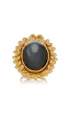 Sylvia Toledano 18k Yellow Gold Plated One-of-a-kind Grey Moonstone Ring