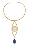 Sylvia Toledano 18k Yellow Gold Plated One-of-a-kind Lapis And Selenite Collar Necklace In White