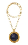 SYLVIA TOLEDANO 18K YELLOW GOLD PLATED ONE-OF-A-KIND LAPIS COLLAR NECKLACE