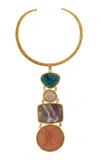 Sylvia Toledano 18k Yellow Gold Plated One-of-a-kind Multi-stone Collar Necklace