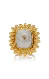 Sylvia Toledano 18k Yellow Gold Plated One-of-a-kind White Agate Ring