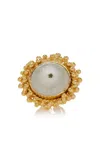Sylvia Toledano 18k Yellow Gold Plated One-of-a-kind White Agate Round Ring In White