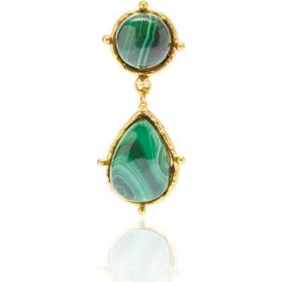 Sylvia Toledano 2 Pierres Dots Earrings In Green