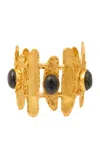 Sylvia Toledano 22kt Yellow Gold Plated Brutalist Cuff In Black