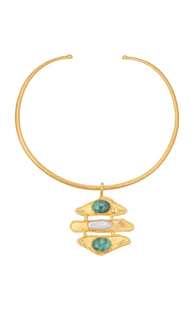 Sylvia Toledano 22kt Yellow Gold Plated Brutalist Necklace In Multi