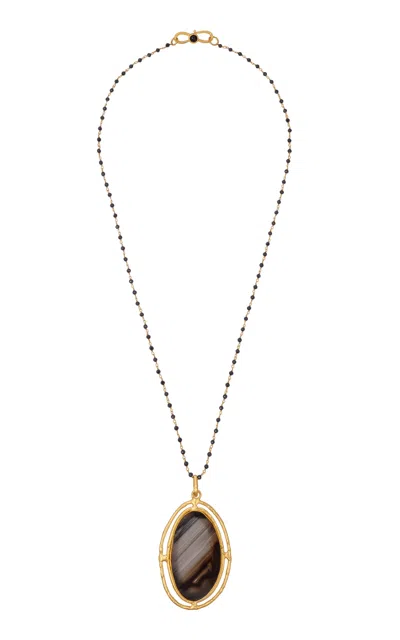 Sylvia Toledano 22kt Yellow Gold Plated Rosarie Necklace In Brown