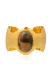 Sylvia Toledano 22kt Yellow Gold Plated Tiger Eye Batwoman Cuff