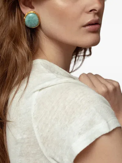 Sylvia Toledano Amazonite Macaron Earrings In Gold