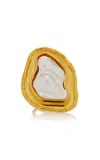 Sylvia Toledano Baroque 22k Gold-plated Pearl Ring In Gold