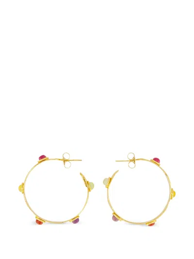 Sylvia Toledano Bianca Cabochon-embellished Hoop Earrings In Multi