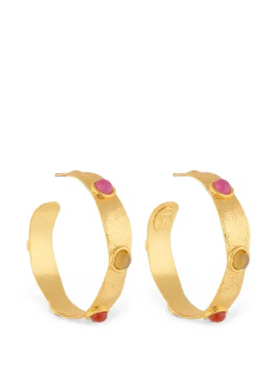 Sylvia Toledano Bianca Gemstone-embellished Hoop Earrings In Gold