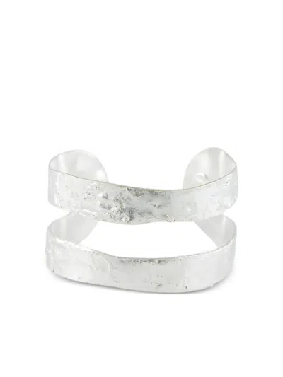Sylvia Toledano Bianca Hammered Double-band Bracelet In Silver