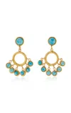 SYLVIA TOLEDANO BOHO 22K GOLD-PLATED LARIMAR EARRINGS