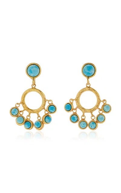 Sylvia Toledano Boho 22k Gold-plated Larimar Earrings In Blue