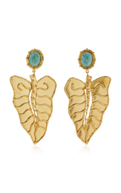 Sylvia Toledano Botanica Gold-plated Amazonite Clip Earrings