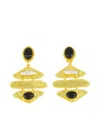 Sylvia Toledano Brutalist Onyx-detail Earrings In Gold