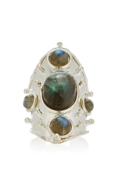 Sylvia Toledano Byzance Silver-plated Labradorite Ring In Silver