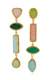 Sylvia Toledano Cascade Multi-stone 22k Gold-plated Earrings