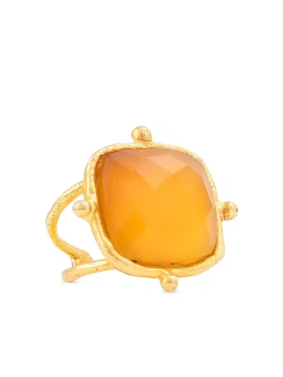 Sylvia Toledano Coussin Onyx Cushion Ring In Gold