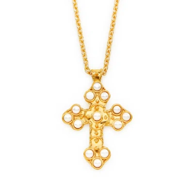 Sylvia Toledano Croix Necklace In Gold