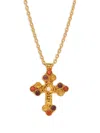 Sylvia Toledano Cross Multi-stone Necklace In Gold