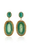 Sylvia Toledano Dakota Malachite; Agate 22k Yellow Gold-plated Earrings In Green